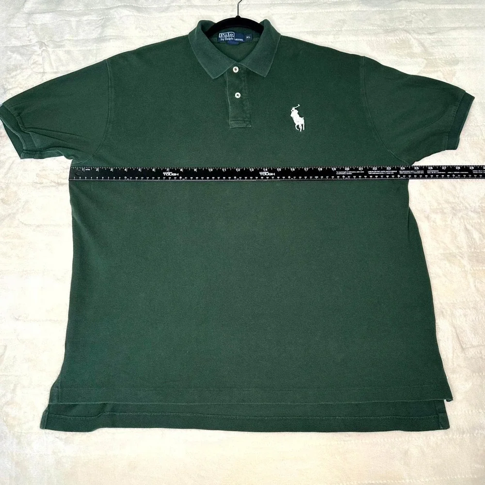 Polo Ralph Lauren Men's XL Green Classic Fit Polo‎ Shirt Large White Pony Logo